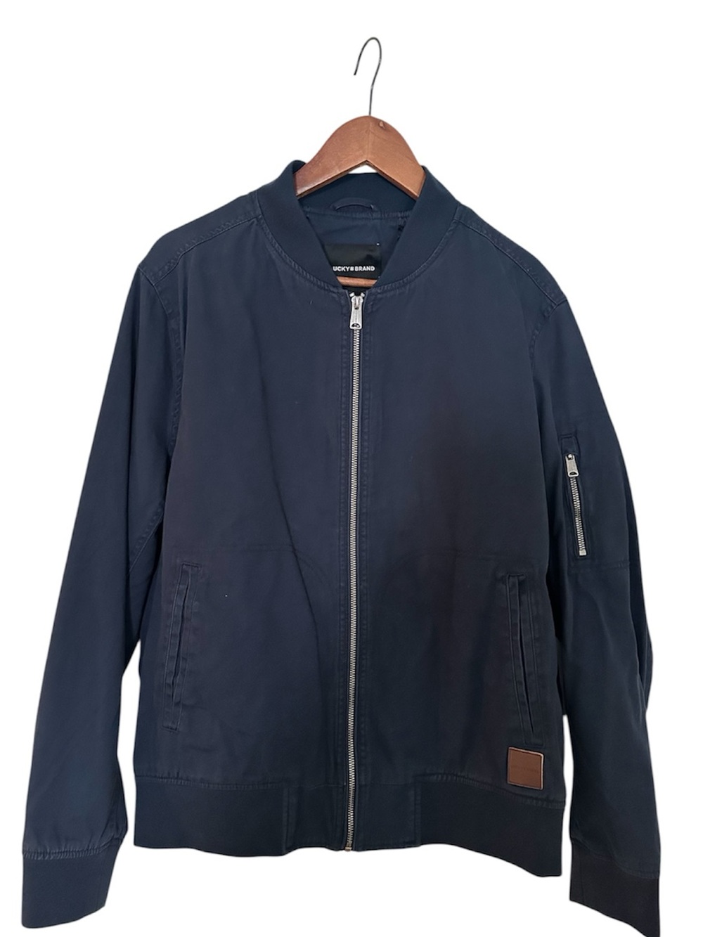 Lucky Brand - Men's Navy Bomber Jacket - Casual Zip-Up